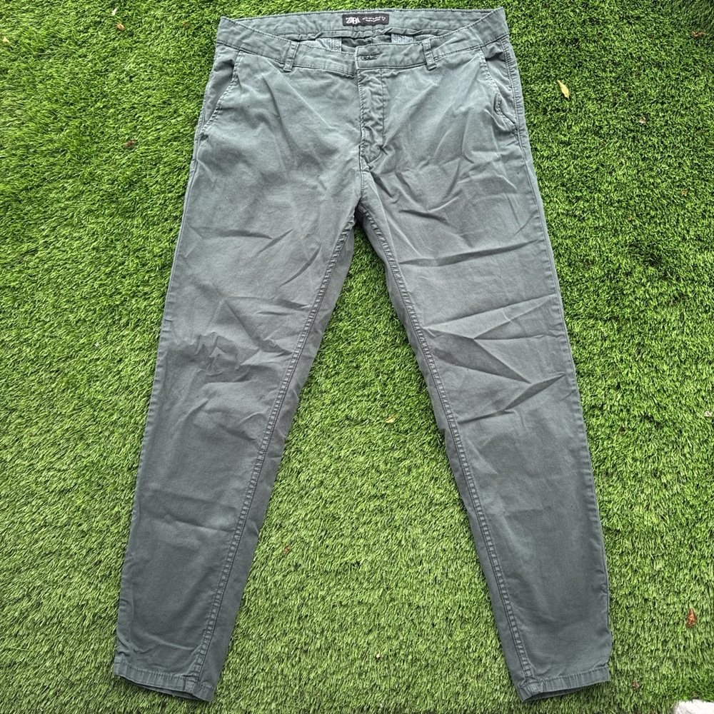 Zara Slim Taper Pants - Military Green
